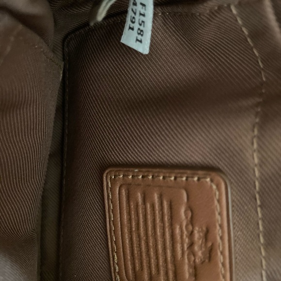 Coach brown wristlet with gold chain - Picture 3 of 6